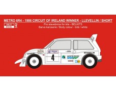 Decal – Metro 6R4 - Winner Circuit of Ireland Rally 1986 - Llewellin / Short